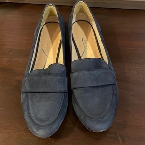 Used- talbots blue suede loafers- size 9